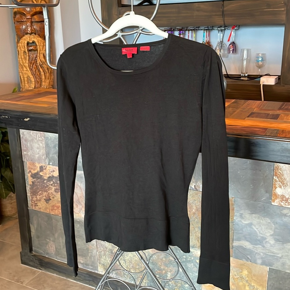 Hugo Boss black stretchy women’s top size Med